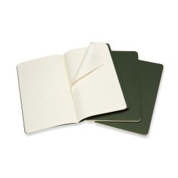 MOLESKINE CAHIER JOURNALS - LARGE GREEN RULED (ST MED 3 STK.)
