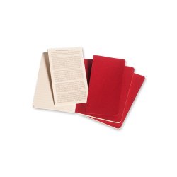 MOLESKINE CAHIER JOURNALS - POCKET RED RULED (ST MED 3 STK.)