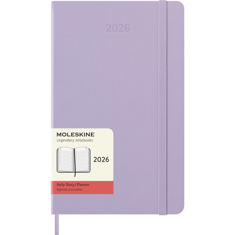 MOLESKINE 12M HARD COVER DAILY DIARY LARGE PASTEL LILAC 2026