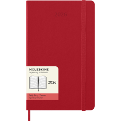 MOLESKINE 12M HARD COVER DAILY DIARY LARGE RED 2026