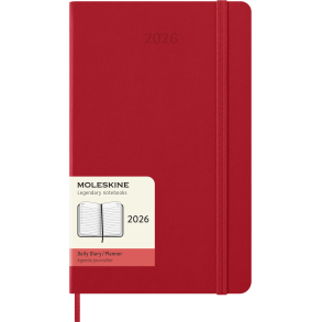 MOLESKINE 12M HARD COVER DAILY DIARY LARGE RED 2026