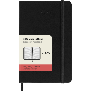 MOLESKINE 12M HARD COVER DAILY DIARY POCKET BLACK 2026