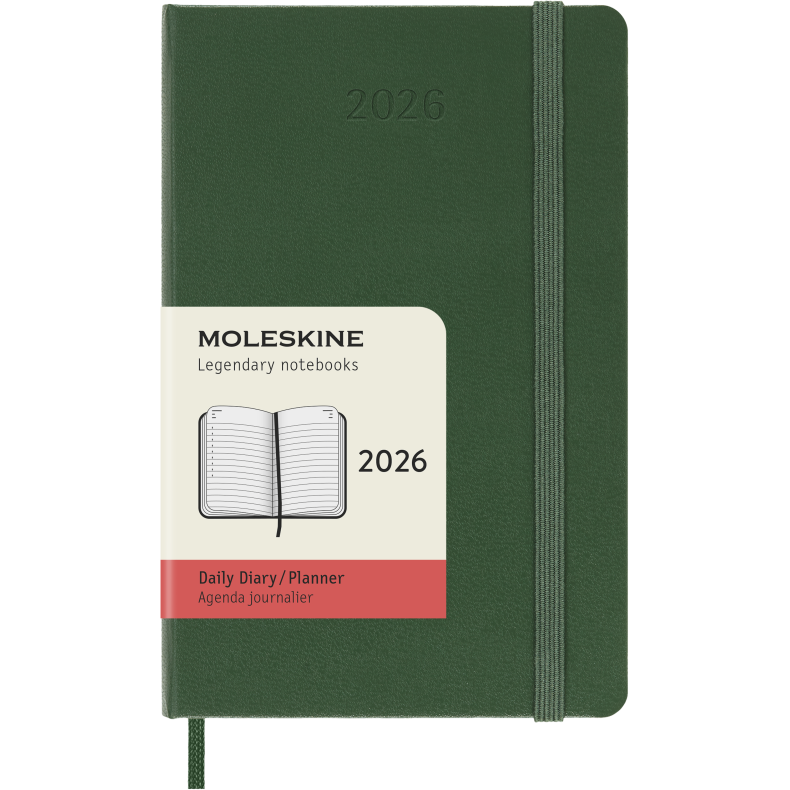 MOLESKINE 12M HARD COVER DAILY DIARY POCKET GREEN 2026