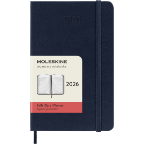 MOLESKINE 12M HARD COVER DAILY DIARY POCKET SAPHIRE BLUE 2026