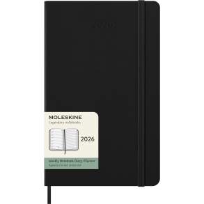MOLESKINE 12M HARD COVER WEEKLY NOTEBOOK DIARY LARGE BLACK 2026