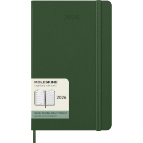 MOLESKINE 12M HARD COVER WEEKLY NOTEBOOK DIARY LARGE GREEN 2026