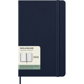 MOLESKINE 12M HARD COVER WEEKLY NOTEBOOK DIARY LARGE SAPHIRE BLUE 2026