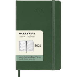 MOLESKINE 12M HARD COVER WEEKLY NOTEBOOK DIARY POCKET GREEN 2026