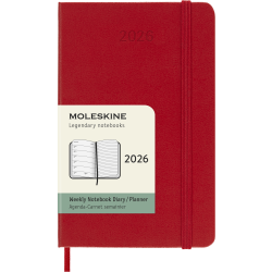 MOLESKINE 12M HARD COVER WEEKLY NOTEBOOK DIARY POCKET RED 2026