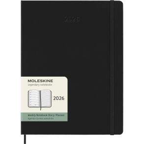 MOLESKINE 12M HARD COVER WEEKLY NOTEBOOK DIARY XL BLACK 2026