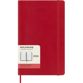 MOLESKINE 12M SOFT COVER DAILY DIARY LARGE RED 2026