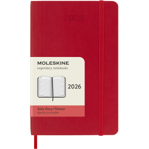 MOLESKINE 12M SOFT COVER DAILY DIARY POCKET RED 2026
