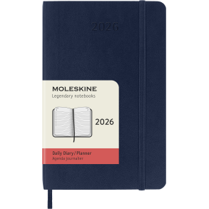 MOLESKINE 12M SOFT COVER DAILY DIARY POCKET SAPHIRE BLUE 2026