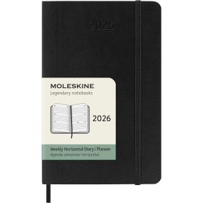 MOLESKINE 12M SOFT COVER WEEKLY HORIZONTAL DIARY POCKET BLACK 2026