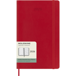 MOLESKINE 12M SOFT COVER WEEKLY NOTEBOOK DIARY LARGE RED 2026
