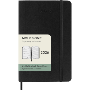MOLESKINE 12M SOFT COVER WEEKLY NOTEBOOK DIARY POCKET BLACK 2026