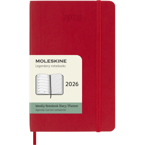 MOLESKINE 12M SOFT COVER WEEKLY NOTEBOOK DIARY POCKET RED 2026