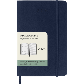 MOLESKINE 12M SOFT COVER WEEKLY NOTEBOOK DIARY POCKET SAPHIRE BLUE 2026