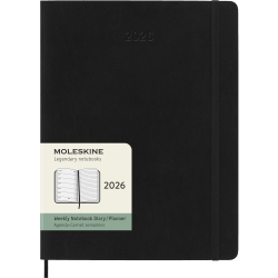 MOLESKINE 12M SOFT COVER WEEKLY NOTEBOOK DIARY XL BLACK 2026