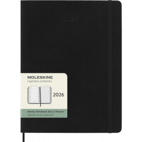 MOLESKINE 12M SOFT COVER WEEKLY NOTEBOOK DIARY XL BLACK 2026