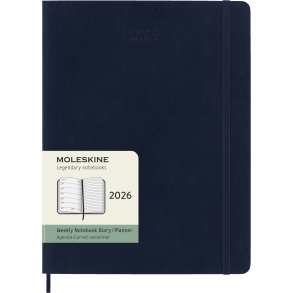 MOLESKINE 12M SOFT COVER WEEKLY NOTEBOOK DIARY XL SAPHIRE BLUE 2026