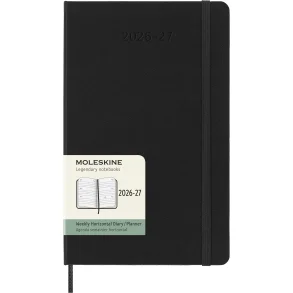 MOLESKINE 18M HARD COVER WEEKLY HORIZONTAL DIARY 2026-27 - LARGE BLACK