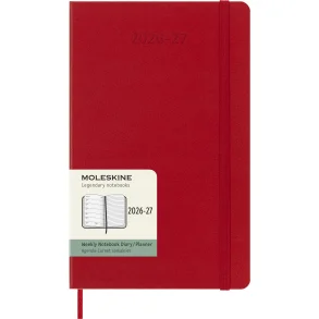 MOLESKINE 18M HARD COVER WEEKLY NOTEBOOK 2026-27 - LARGE RED
