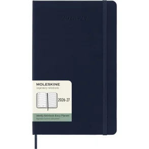 MOLESKINE 18M HARD COVER WEEKLY NOTEBOOK 2026-27 - LARGE SAPHIRE BLUE
