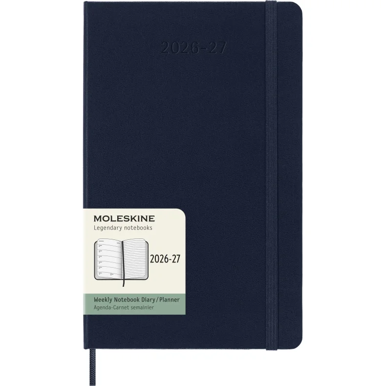 MOLESKINE 18M HARD COVER WEEKLY NOTEBOOK 2026-27 - LARGE SAPHIRE BLUE