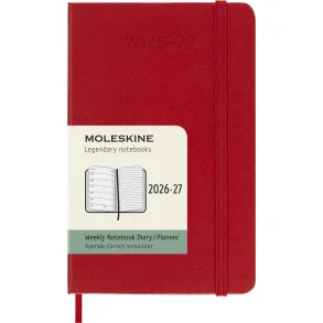 MOLESKINE 18M HARD COVER WEEKLY NOTEBOOK 2026-27 - POCKET RED