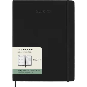 MOLESKINE 18M HARD COVER WEEKLY NOTEBOOK 2026-27 - X-LARGE BLACK