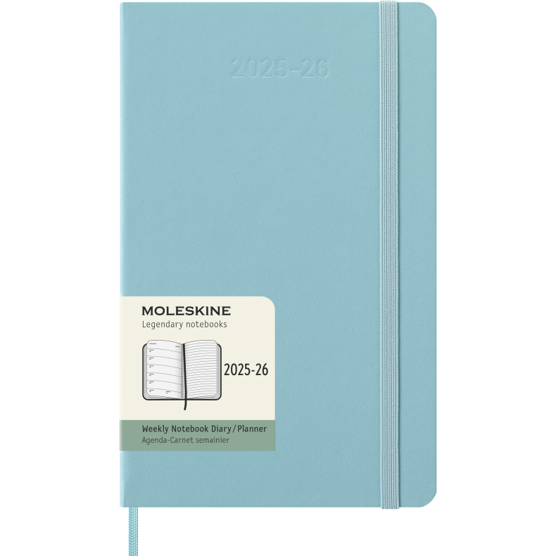 MOLESKINE 18M HARD COVER WEEKLY NOTEBOOK DIARY LARGE AQUAMARINE 2025-26