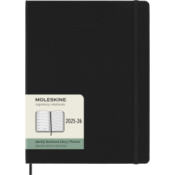 MOLESKINE 18M HARD COVER WEEKLY NOTEBOOK DIARY XL BLACK 2025-26