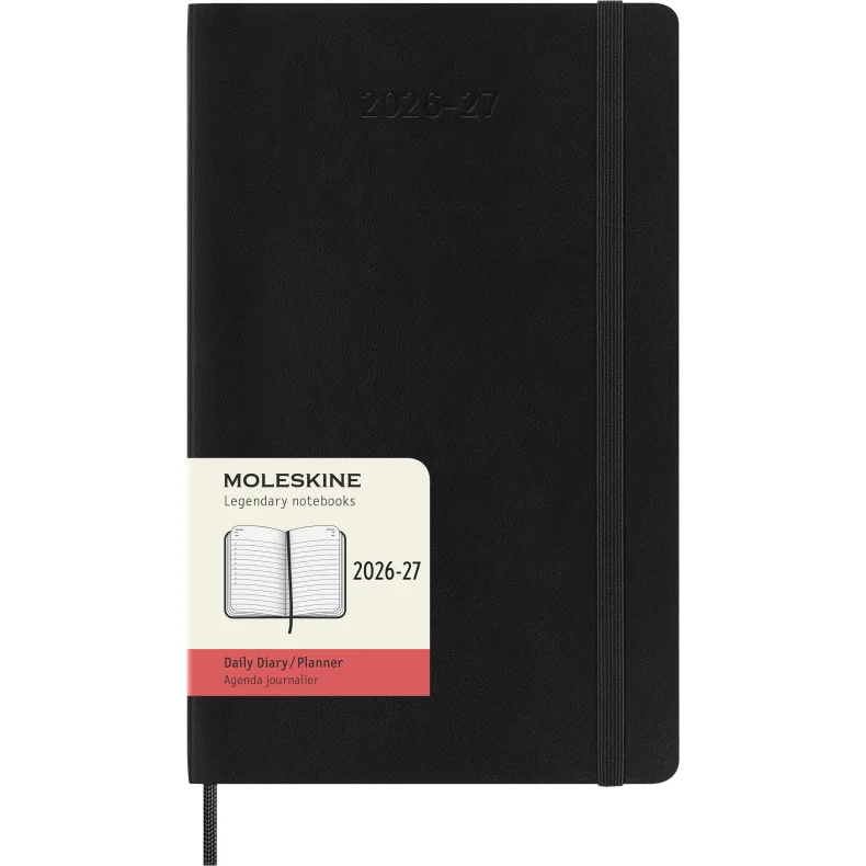 MOLESKINE 18M SOFT COVER DAILY DIARY 2026-27 - LARGE BLACK
