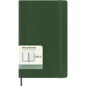 MOLESKINE 18M SOFT COVER WEEKLY NOTEBOOK 2026-27 - LARGE MYRTLE GREEN