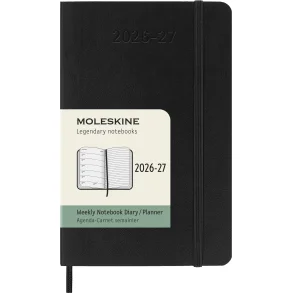 MOLESKINE 18M SOFT COVER WEEKLY NOTEBOOK 2026-27 - POCKET BLACK