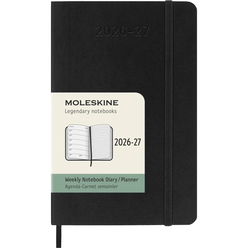 MOLESKINE 18M SOFT COVER WEEKLY NOTEBOOK 2026-27 - POCKET BLACK
