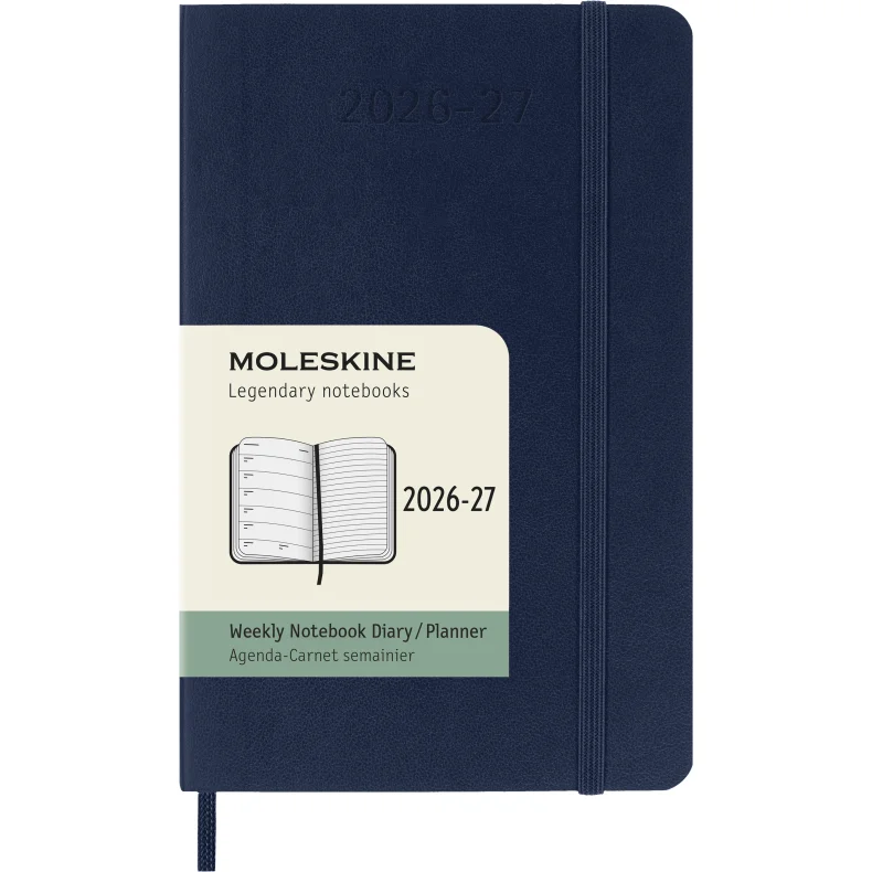 MOLESKINE 18M SOFT COVER WEEKLY NOTEBOOK 2026-27 - POCKET SAPHIRE BLUE 