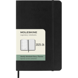 MOLESKINE 18M SOFT COVER WEEKLY NOTEBOOK DIARY POCKET BLACK 2025-26