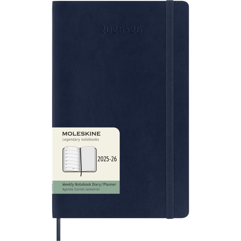 MOLESKINE 18M SOFT COVER WEEKLY NOTEBOOK DIARY LARGE SAPHIRE BLUE 2025-26