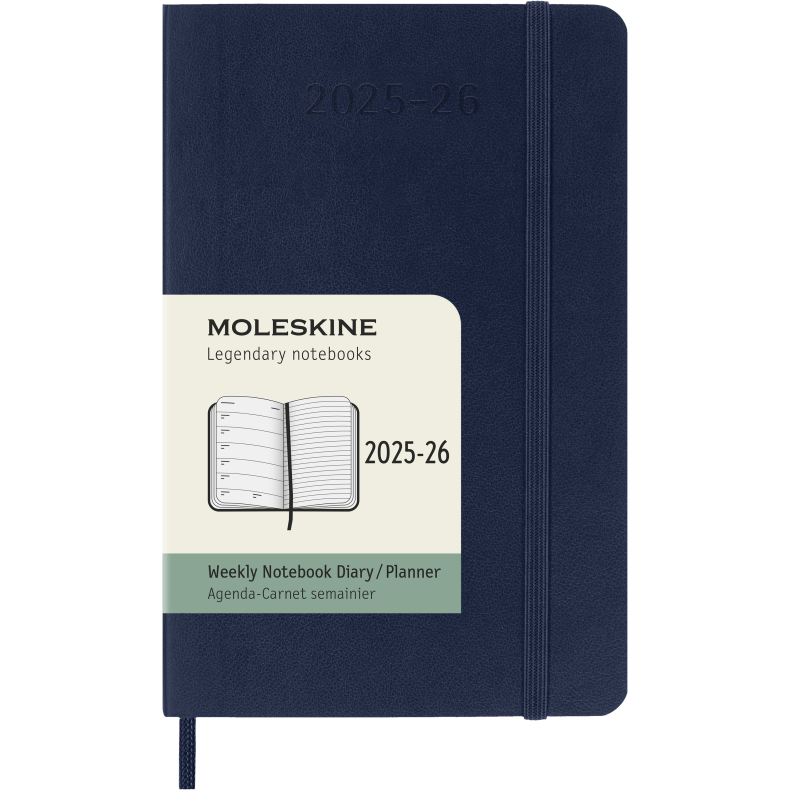 MOLESKINE 18M SOFT COVER WEEKLY NOTEBOOK DIARY POCKET SAPHIRE BLUE 2025-26