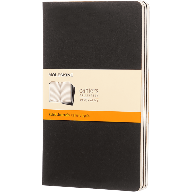 MOLESKINE CAHIER JOURNALS - LARGE BLACK RULED (ST M. 3 STK.)