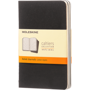 MOLESKINE CAHIER JOURNALS - POCKET BLACK RULED (ST M. 3 STK.)