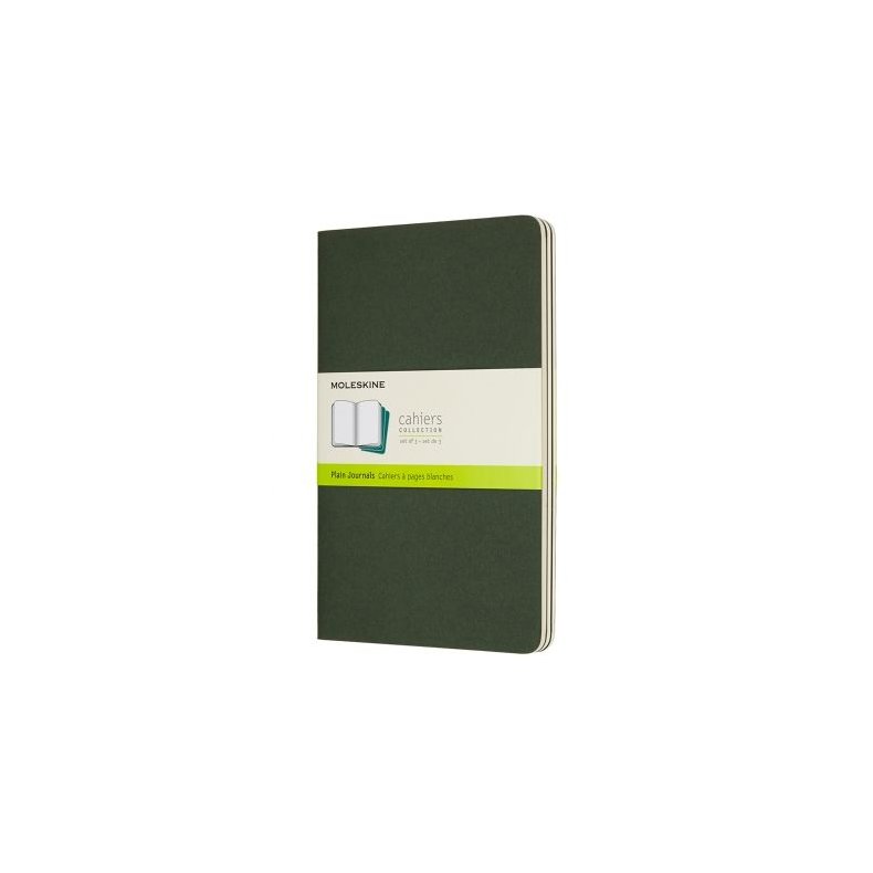 MOLESKINE CAHIER JOURNALS - LARGE GREEN PLAIN (ST M. 3 STK.)
