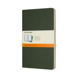 MOLESKINE CAHIER JOURNALS - LARGE GREEN RULED (ST MED 3 STK.)