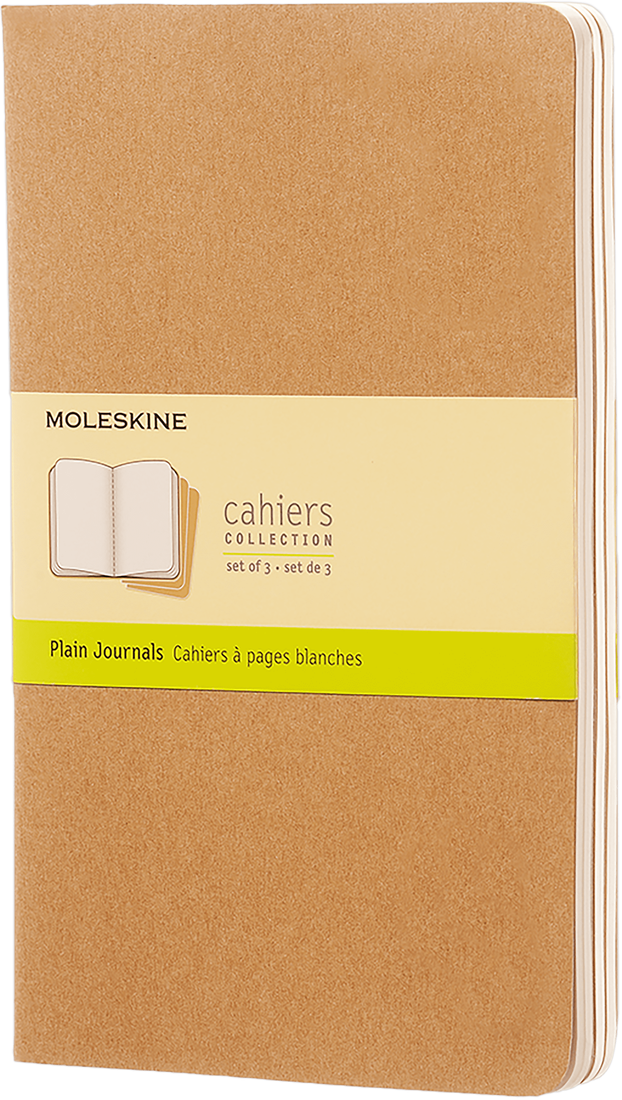 MOLESKINE CAHIER JOURNALS - LARGE KRAFT BROWN PLAIN (SÆT M. 3 STK ...