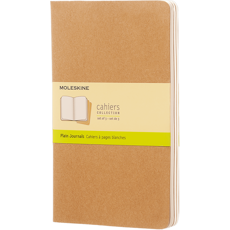 MOLESKINE CAHIER JOURNALS - LARGE KRAFT BROWN PLAIN (ST M. 3 STK.)