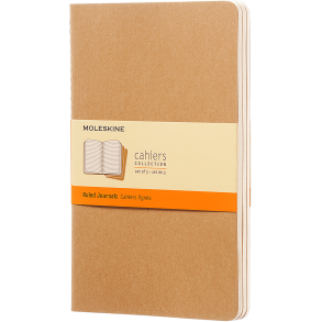 MOLESKINE CAHIER JOURNALS - LARGE KRAFT BROWN RULED (ST M. 3 STK.)