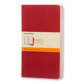 MOLESKINE CAHIER JOURNALS - LARGE RED RULED (ST MED 3 STK.)