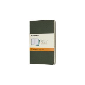 MOLESKINE CAHIER JOURNALS - POCKET GREEN RULED (ST MED 3 STK.)